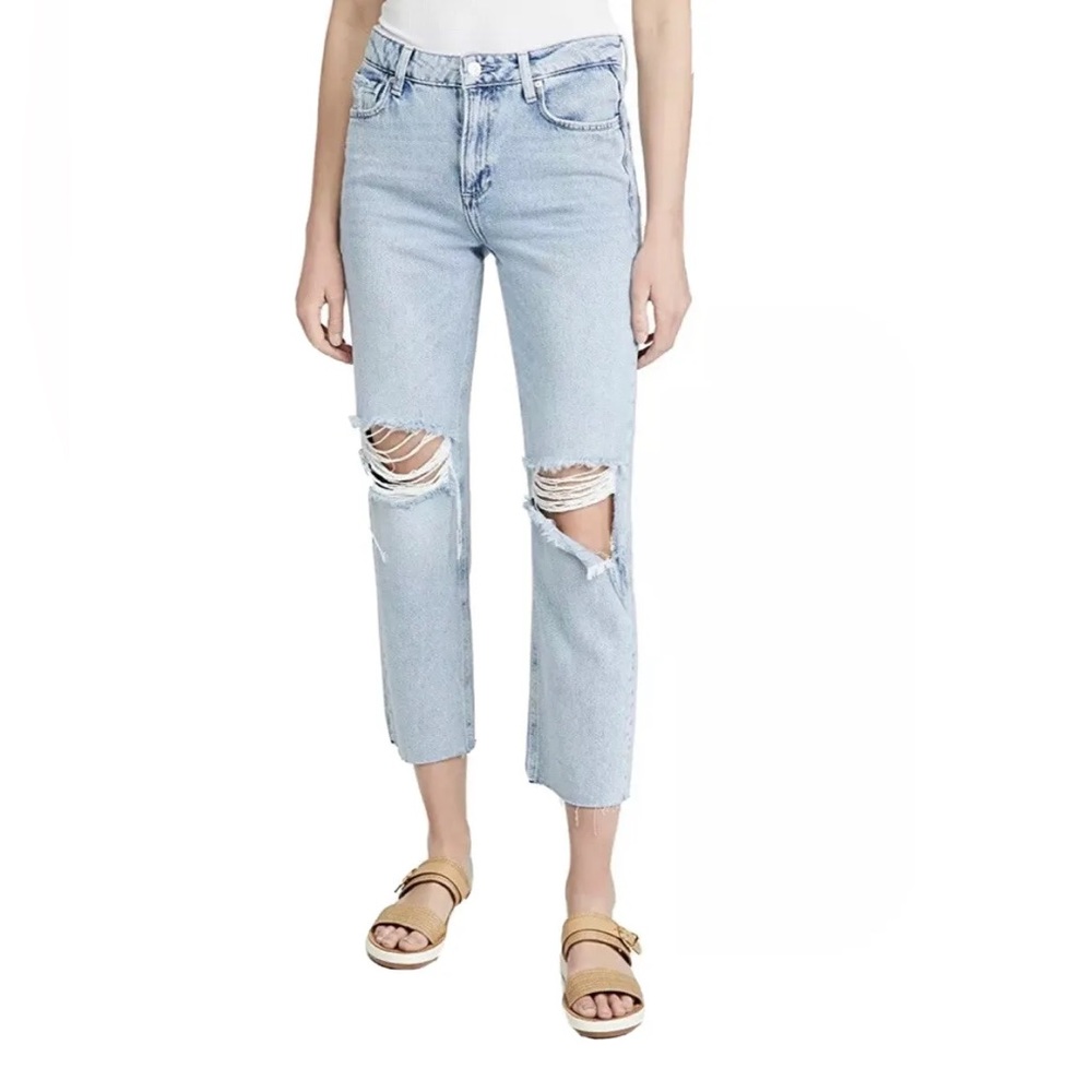 Paige Noella Staight Leg Raw Hem Jean